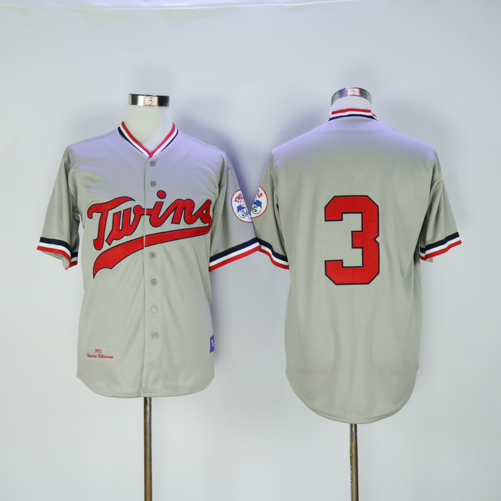 Men Minnesota Twins #3 Killebrew Grey Throwback 1972 MLB Jerseys